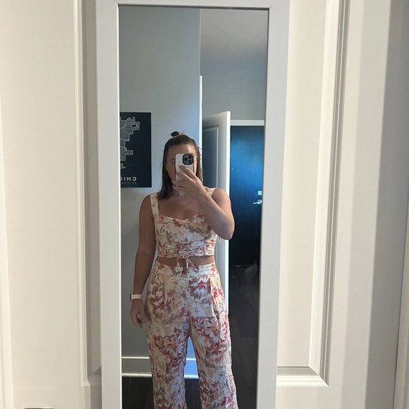 Vacation Linen Patterned Matching Set - Picture 3 of 4